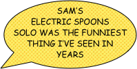 Sam’s electric spoons solo was the funniest thing i’ve seen in years